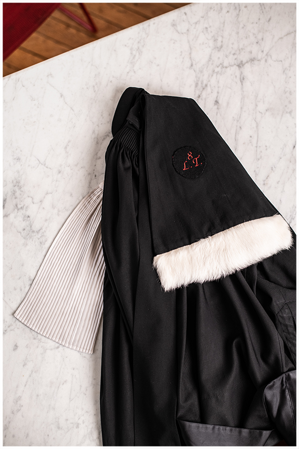 Legal robe on table